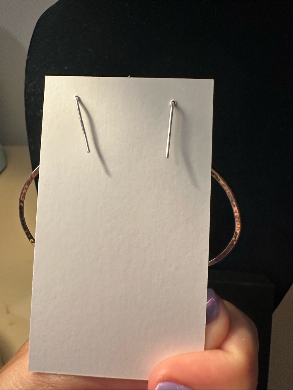 Opulenza Silver Hoop Drop Earrings - Picture 4 of 4